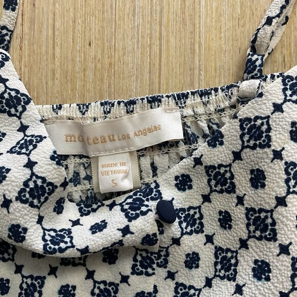 Monteau Spaghetti Strap Smock Top Blue White Small Brand New - Picture 3 of 4